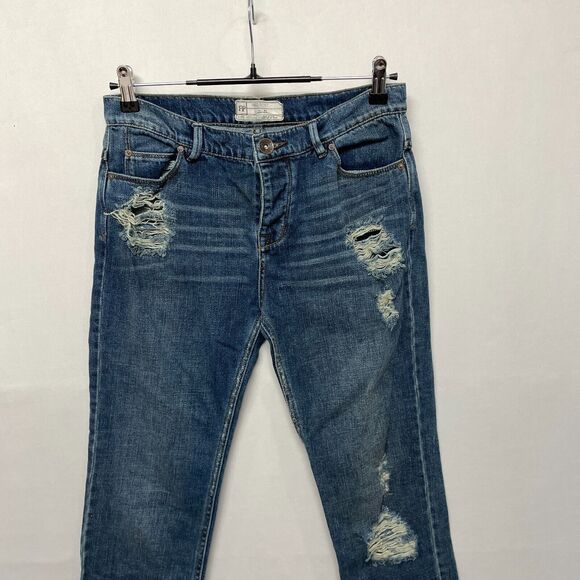 Free People Women Distressed Ankle Jeans Size 25 Blue Denim B363 -30 - Picture 14 of 16